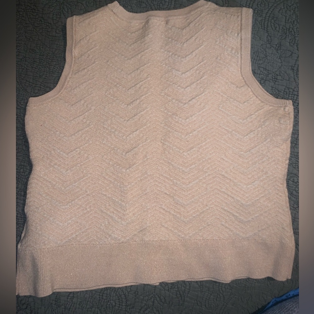 Brooks Brothers Large Women's Cream Sleeveless Sweater Vest wool great tailoring - Picture 7 of 8
